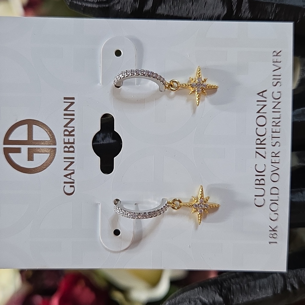 Giani Bernini Gold Star Earrings with Silver Accents
